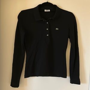 Lacoste Long Sleeve Black Polo